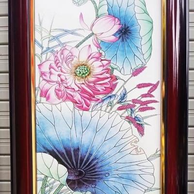 TRANH SỨ HỌA TIẾT HOA SEN